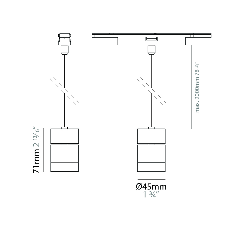 Viavai by Letroh – 1 3/4″ x 2 13/16″ Track, Pendant offers LED lighting solutions | Zaneen Architectural