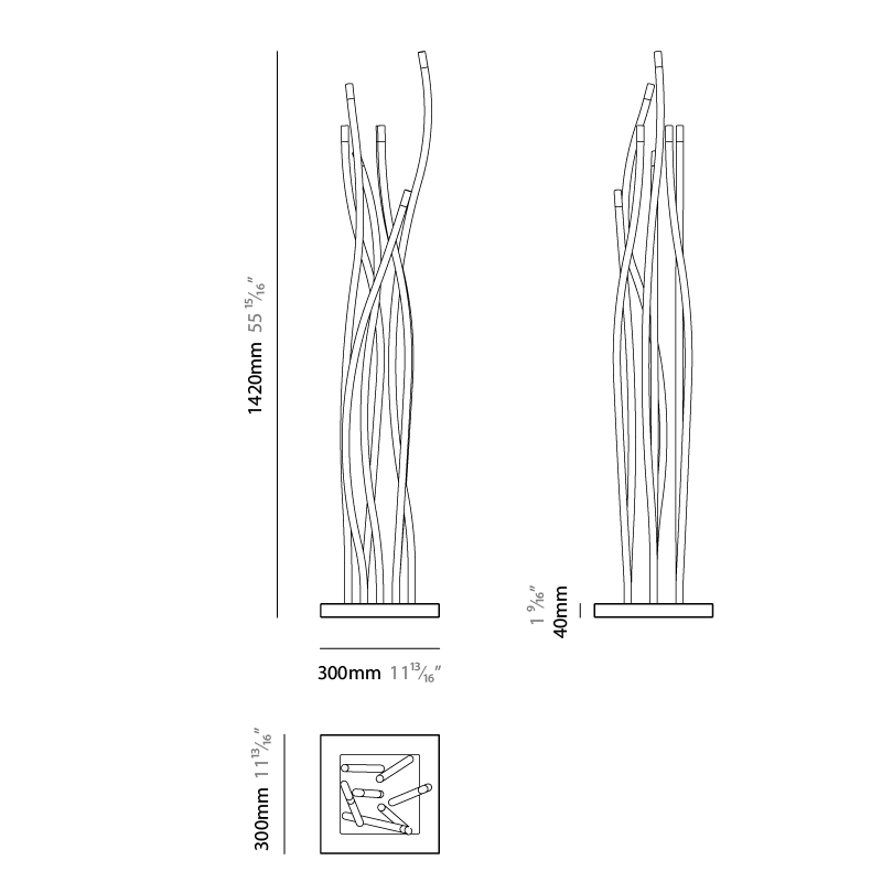 Whirl by Artigia – 11 13/16″ x 55 1/8″ Portable, Floor offers quality European interior lighting design | Zaneen Design / Line art