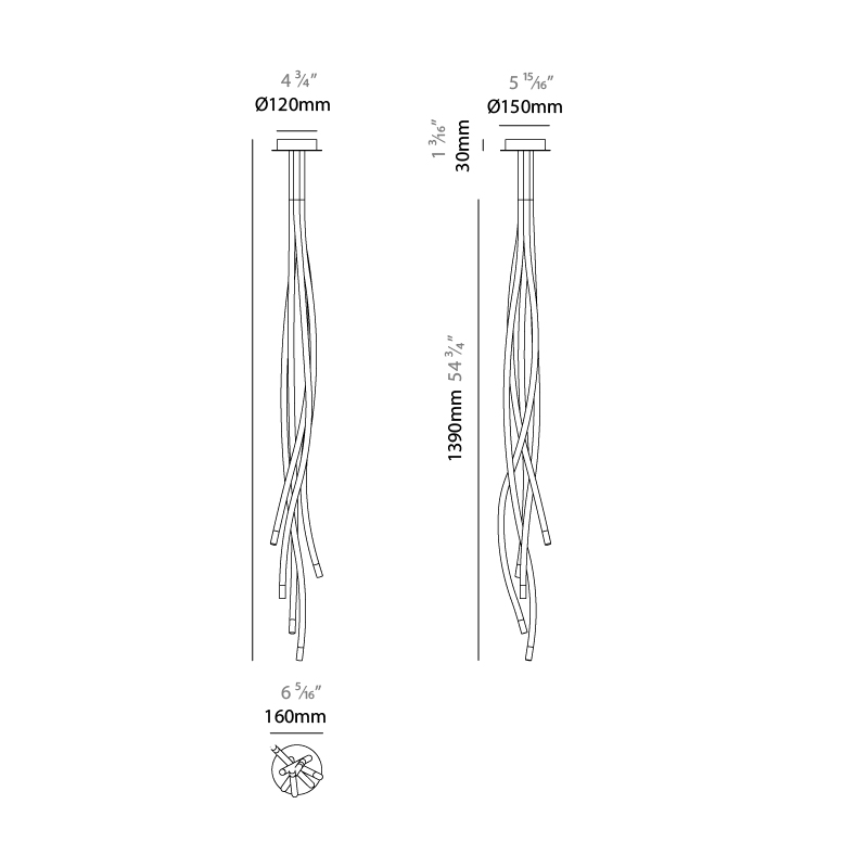 Whirl by Artigia – 5 7/8″ x 55 1/8″ Surface, Ceiling Surface offers quality European interior lighting design | Zaneen Design / Line art