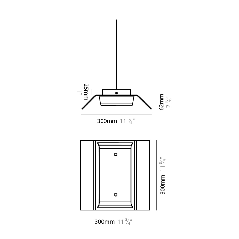 Zero4 by Side – 11 3/4″ x 2 3/8″ Suspension, Pendant offers quality European interior lighting design | Zaneen Design / Line art
