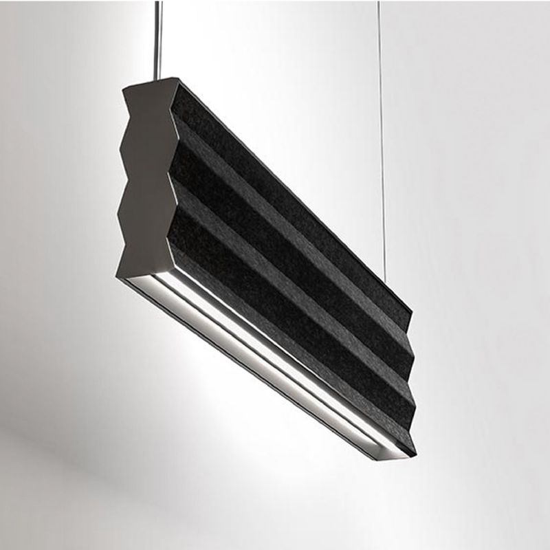 Zig Zag Acoustic by Panzeri – 40 3/16″ x 11 7/16″ Suspension, Acoustic offers quality European interior lighting design | Zaneen Design