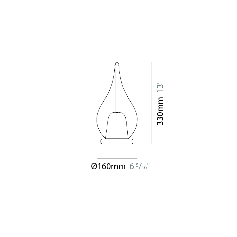 Zoe by Cangini & Tucci – 6 5/16″ x 13″ Portable, Ambient offers quality European interior lighting design | Zaneen Design / Line art