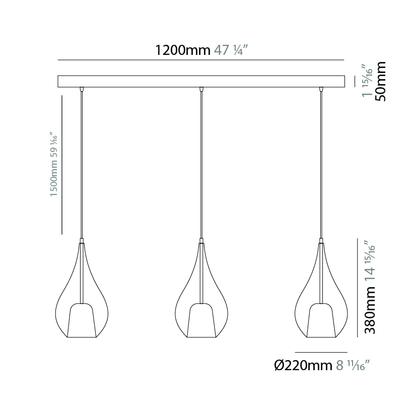 Zoe by Cangini & Tucci – 47 1/4″ x 11″ Suspension, Pendant offers quality European interior lighting design | Zaneen Design / Line art