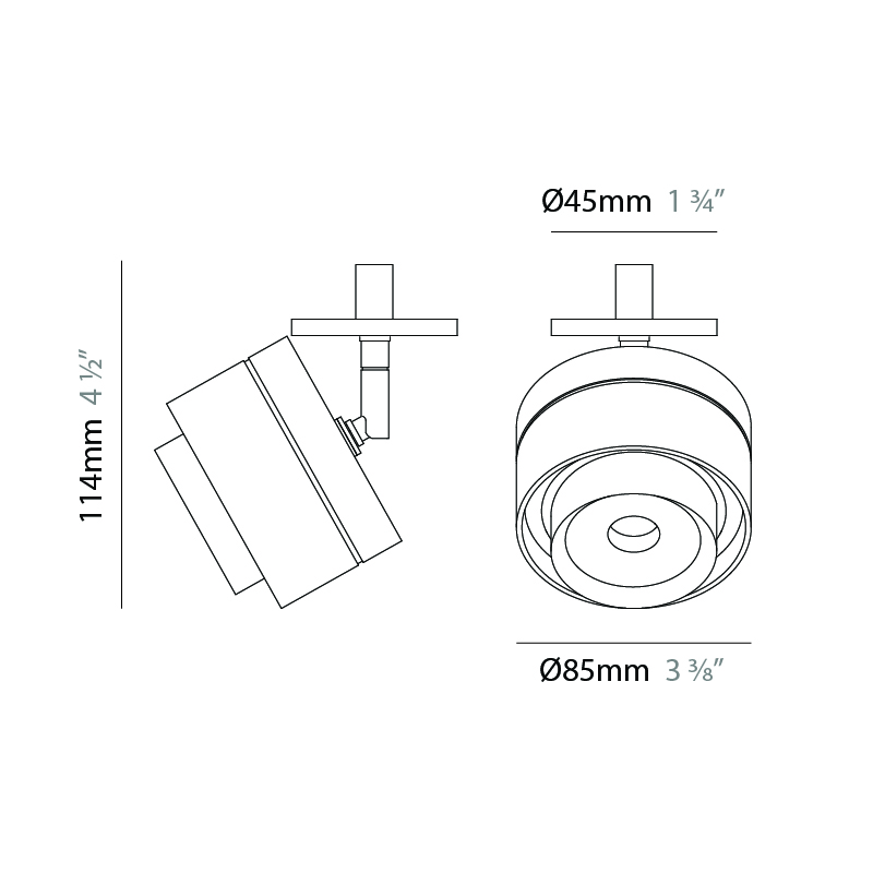 Zoom by Letroh – 3 3/8″ x 4 1/2″ Surface, Spots offers LED lighting solutions | Zaneen Architectural / Line art