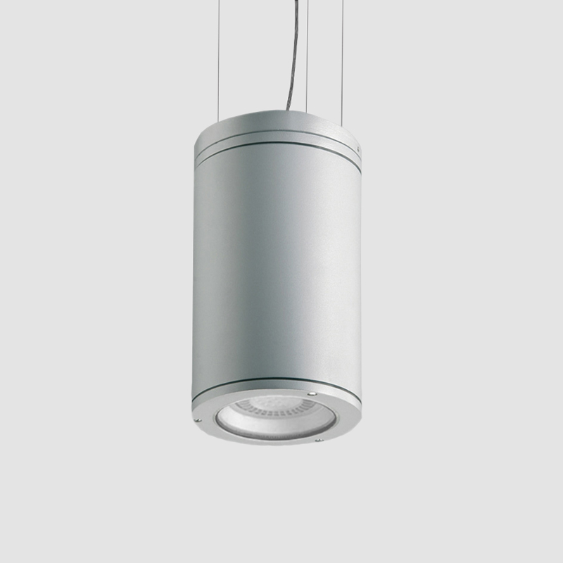 Emme by Side - Exterior downlights in suspension mount with a classic cylindrical shape