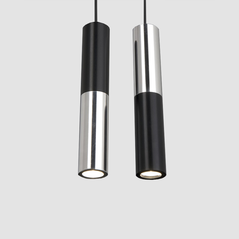 IO by Quasar - Cylinder pendant made of anodized Black and Polished Aluminum