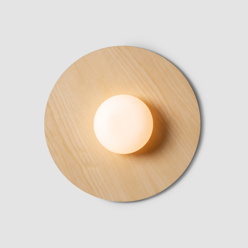Knock by Milan- Blown glass light, circular wood base
