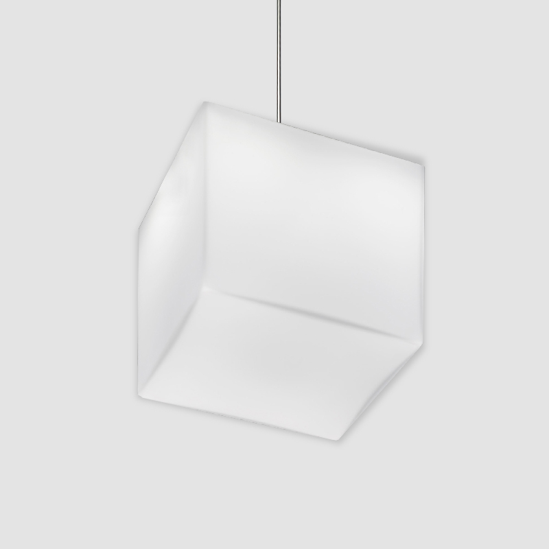 Kubik by Panzeri - Ceiling mount in cubic shaped hand blown glass
