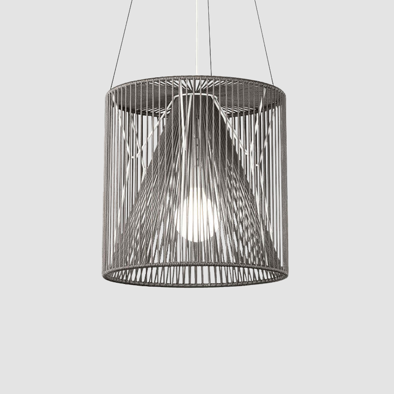 Mariola by Ole! Lighting-Lamp fixture that features a metal structure, with delicate weave pattern made from a cord material