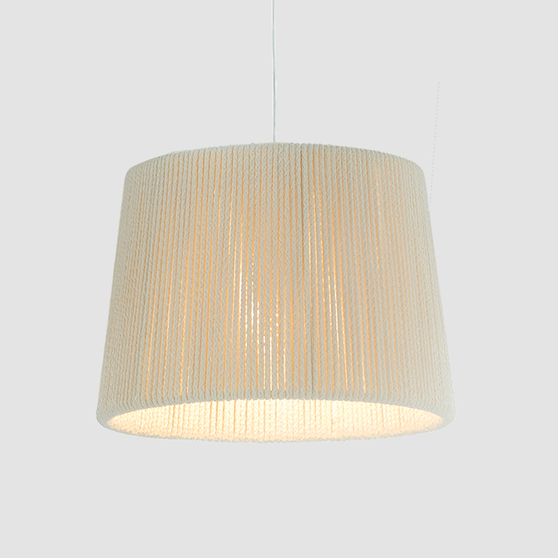 Rafia by Fambuena - Beige suspended shade wrapped by a fabric cord