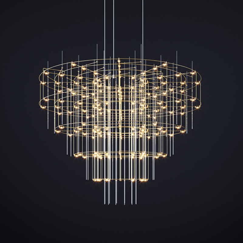 Spy by Quasar - Classic chandelier shape remade in a new configuration with symmetrical circles