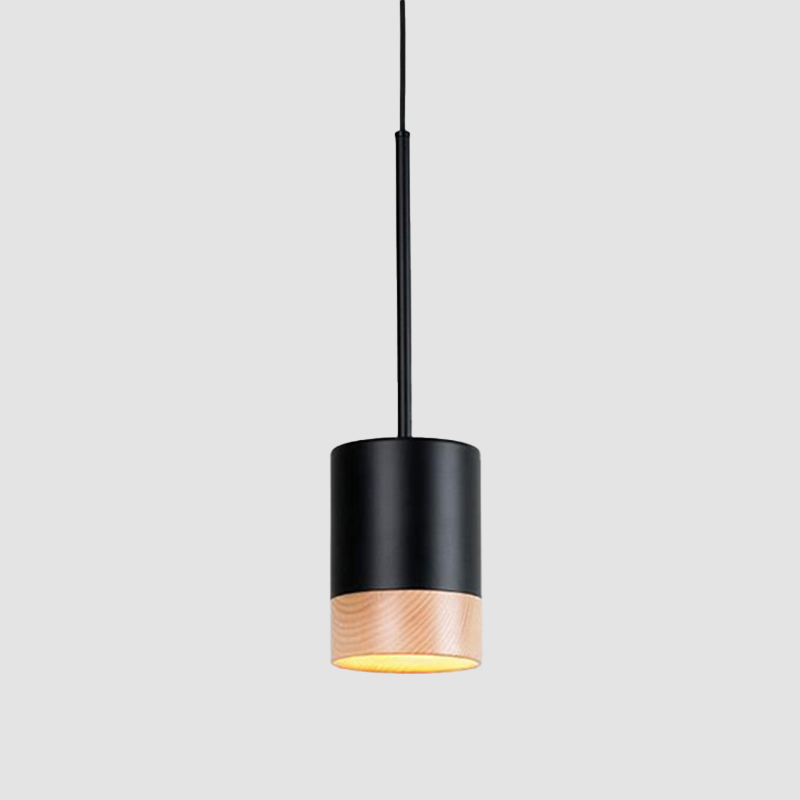 Third by Milan - pendant lamp woth matte black lacquer and wood finishes